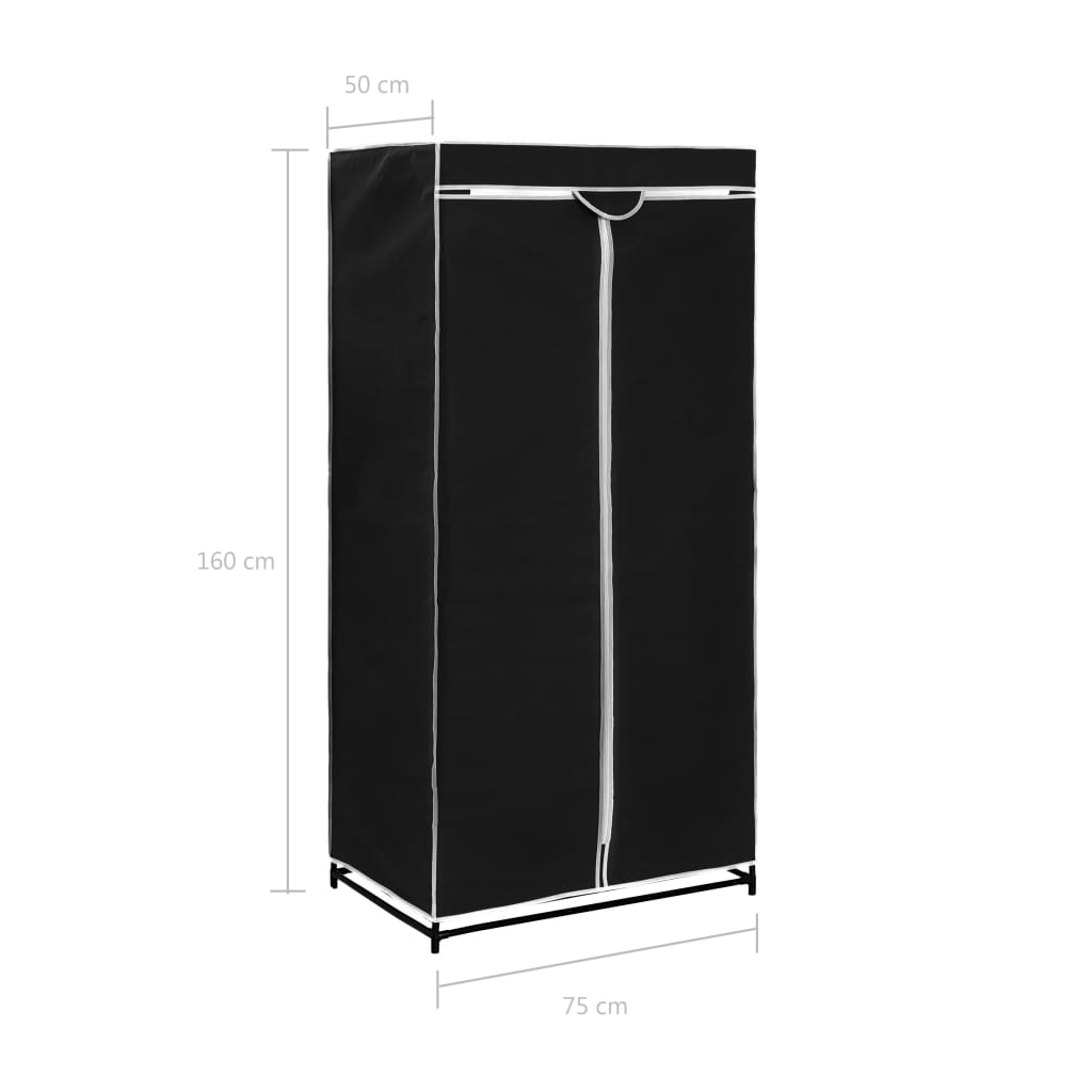 2 pcs Garde-robes Noir 75x50x160 cm - Armoires