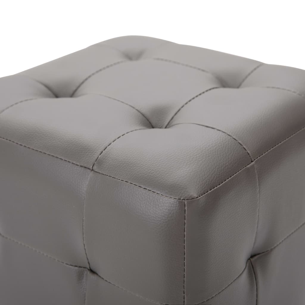 2 pcs Poufs Gris 30 x 30 x 30 cm Similicuir - Poufs