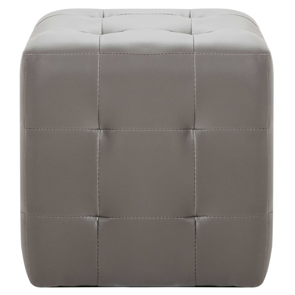 2 pcs Poufs Gris 30 x 30 x 30 cm Similicuir - Poufs