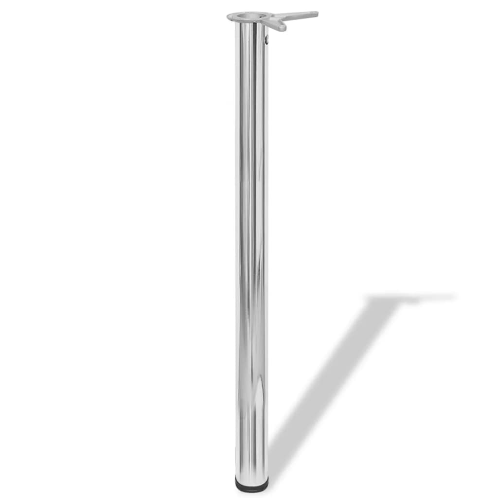 4 pieds de table réglables en hauteur 870 mm Chromé - Pieds de table
