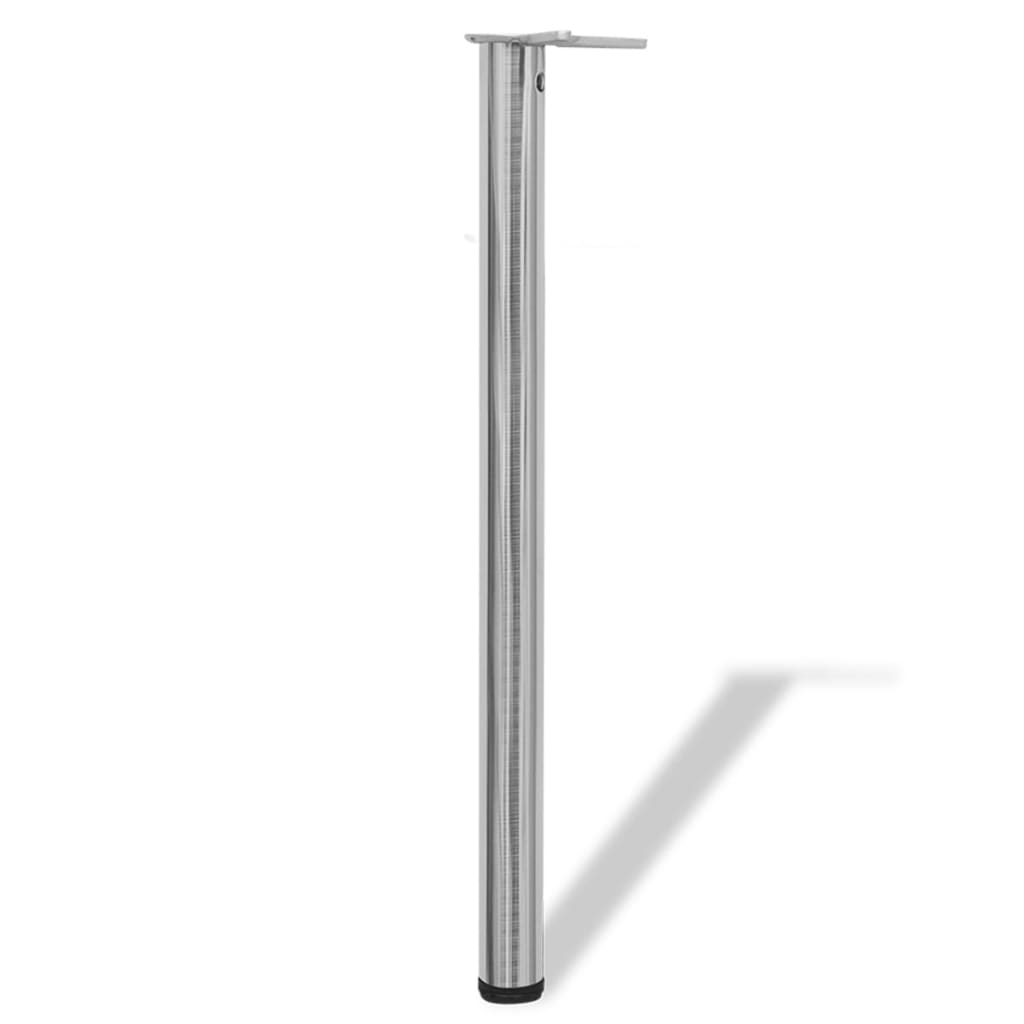 4 pieds de table réglables en hauteur 870 mm Nickel brossé - Pieds de table