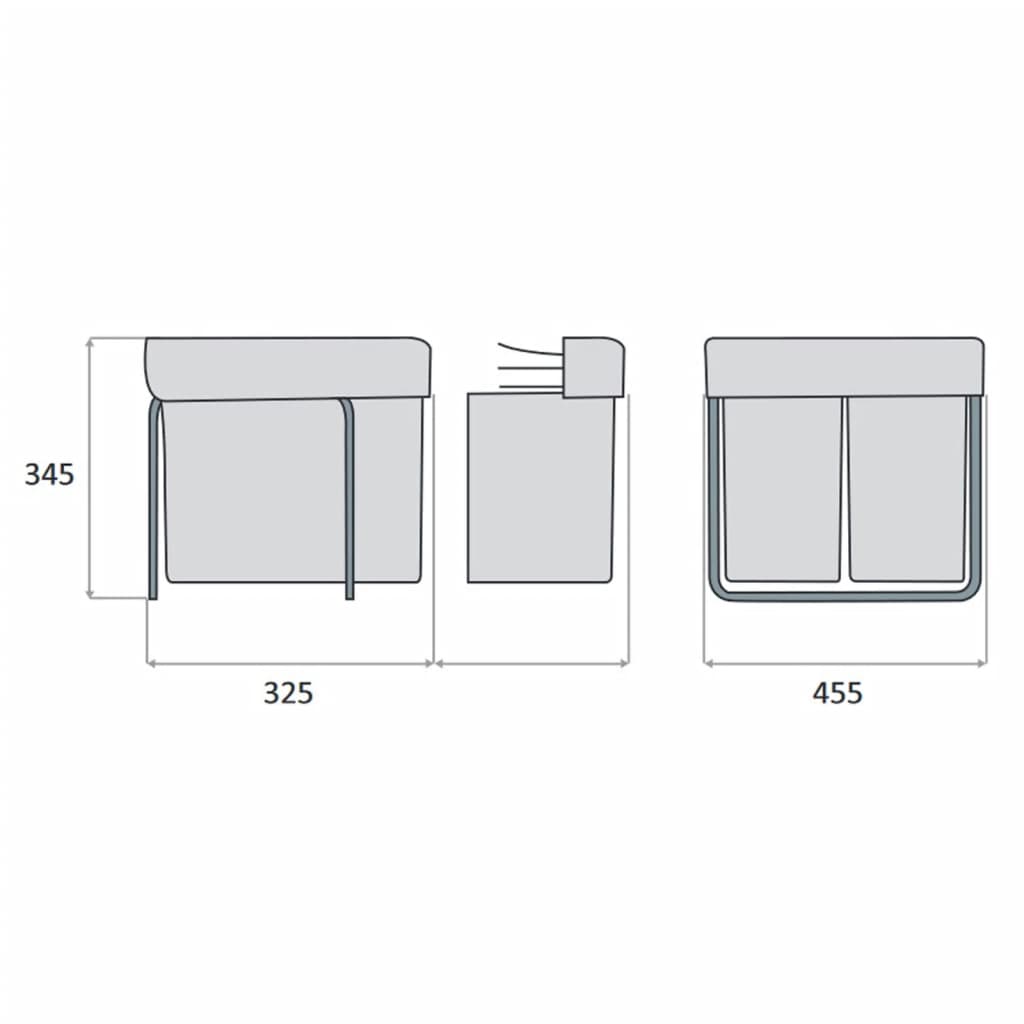 Collecteur de déchets sélectif à roulettes rectangulaire
