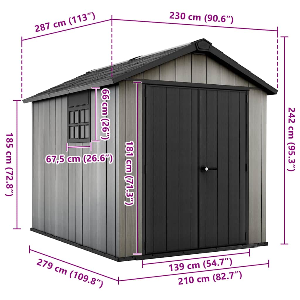 Abri de jardin Oakland 759 anthracite