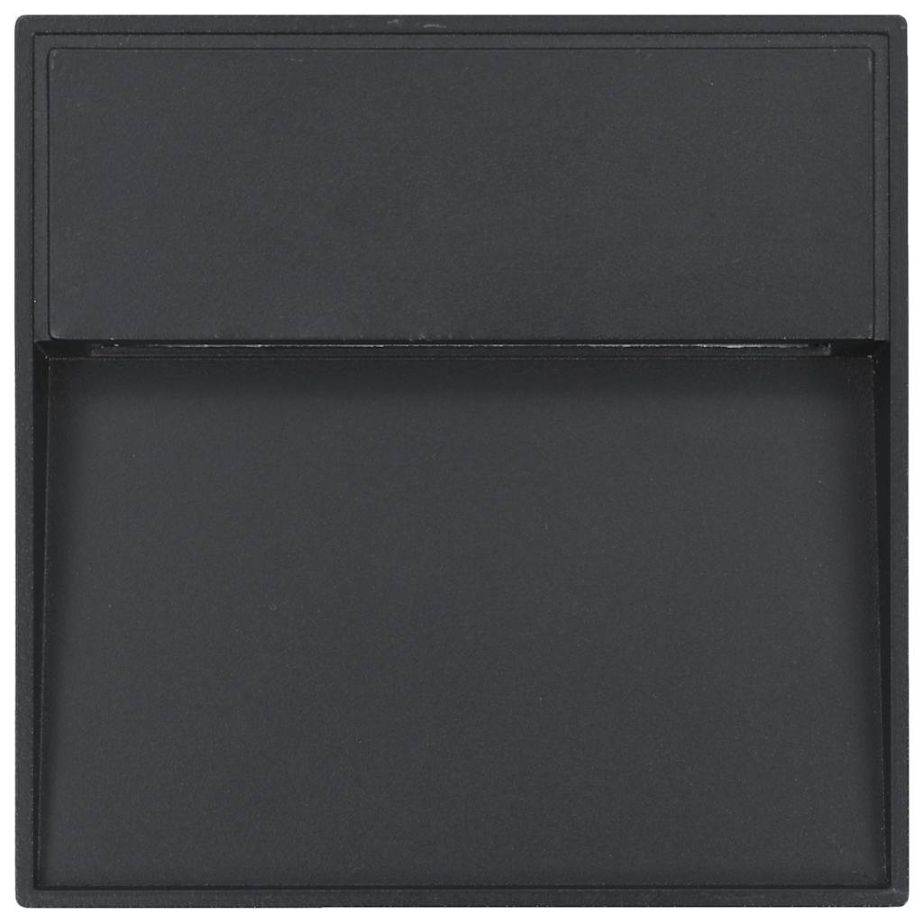 2 pcs Appliques murales LED d'extérieur 3 W Noir Carré