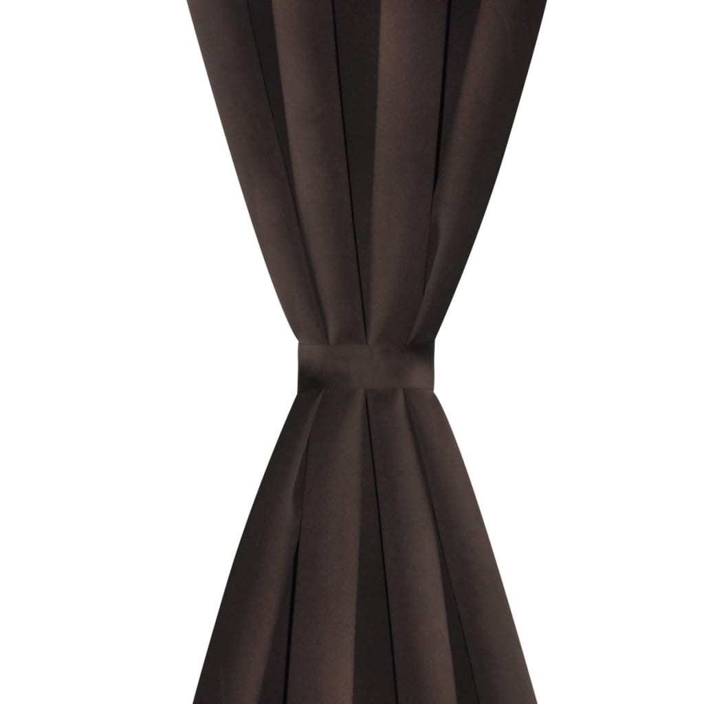 2 pcs Rideau Blackout Occultant Brun avec Œillets en métal 135x245cm