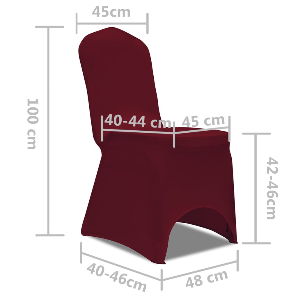 50 housses de chaise extensibles bordeaux