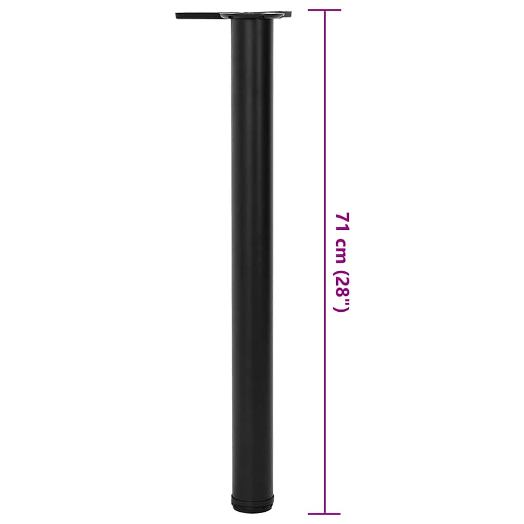 4 pieds de table réglables en hauteur 710 mm Noir