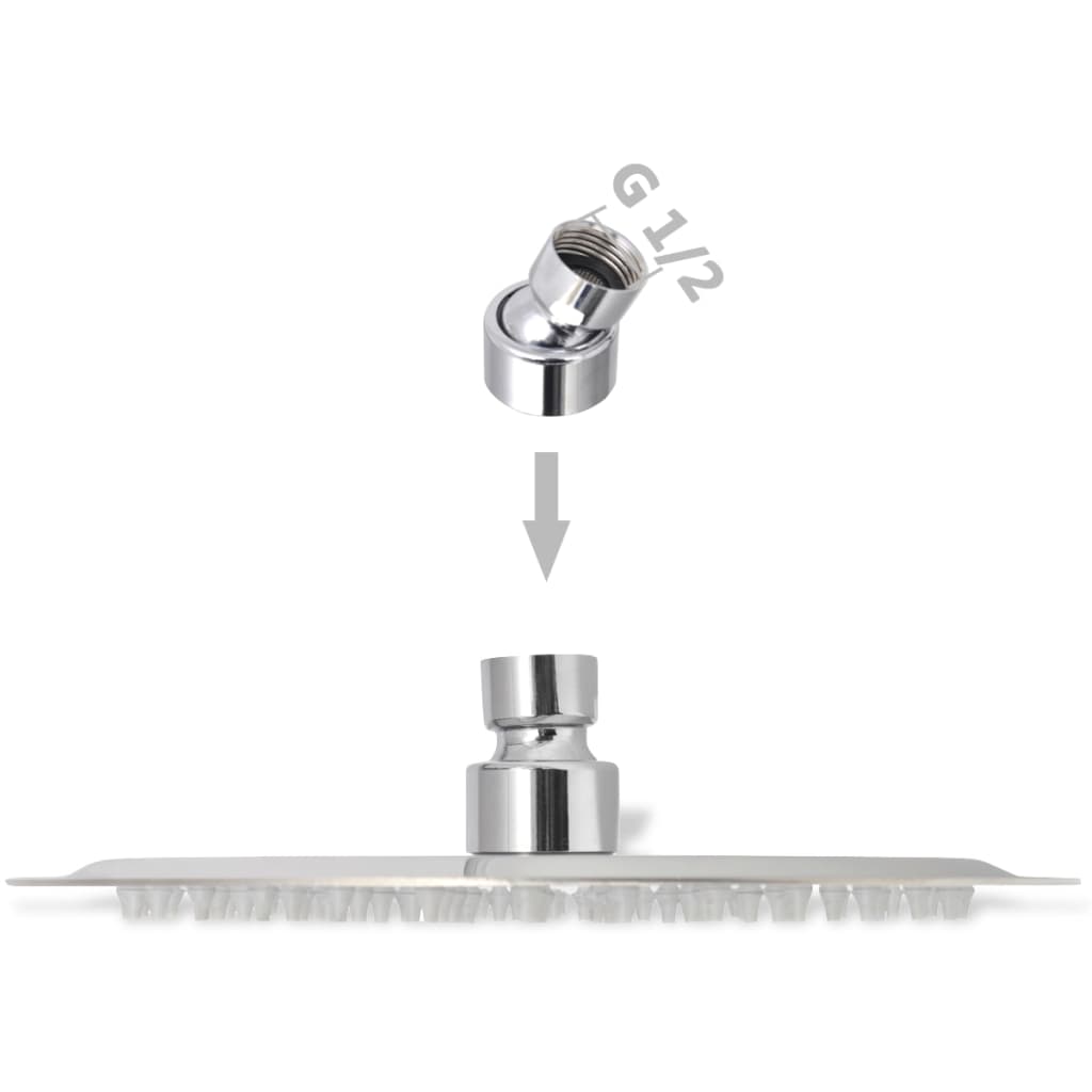 Tête de douche plongeante ronde en acier inoxydable 20 cm
