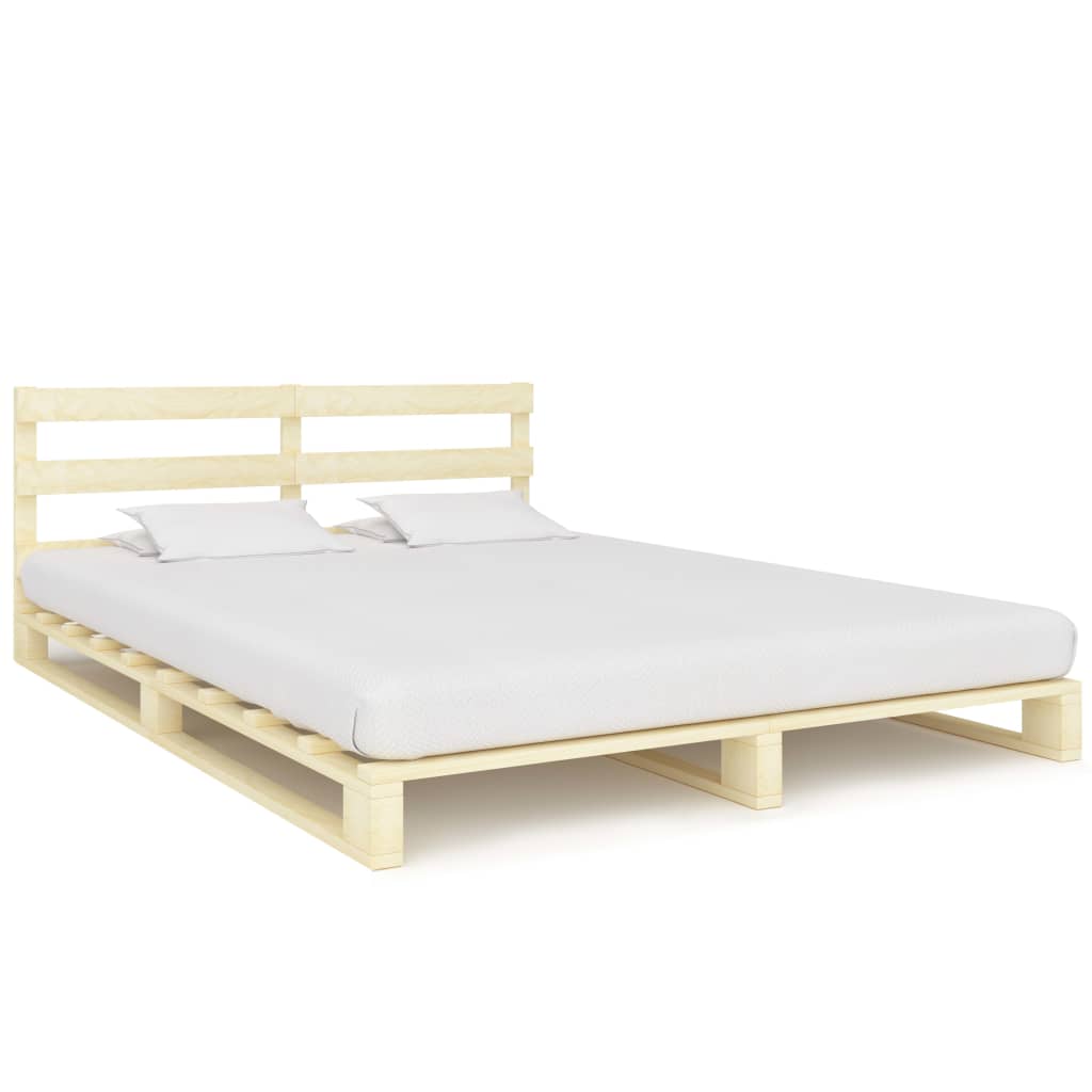 Cadre de lit de palette sans matelas bois massif pin 200x200 cm