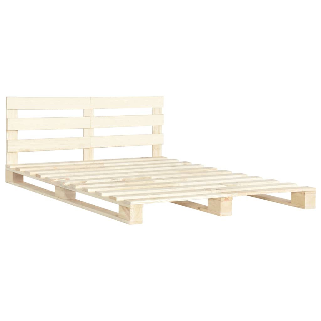 Cadre de lit de palette sans matelas bois massif pin 200x200 cm