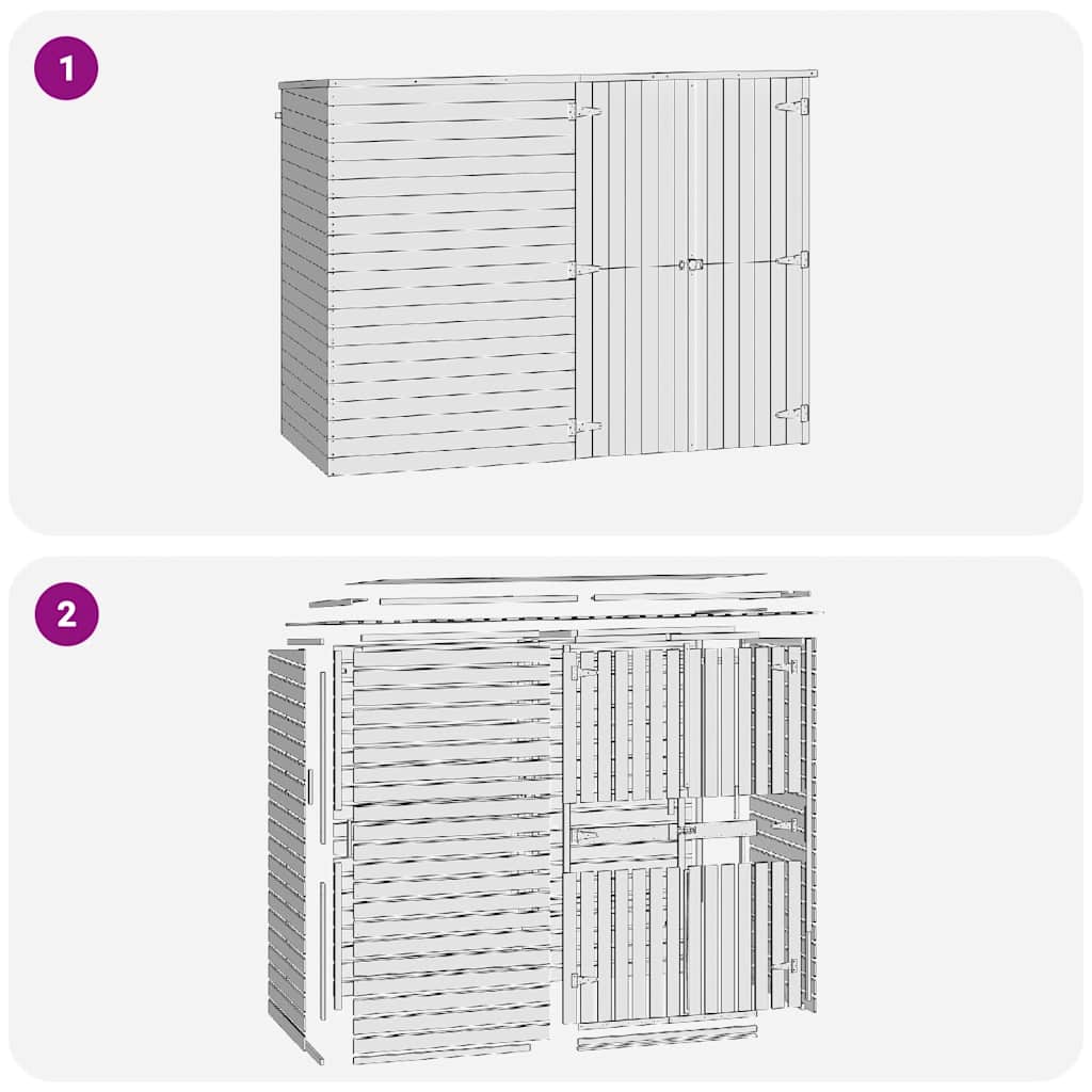 Abri de jardin 232x110x170 cm Bois de pin imprégné