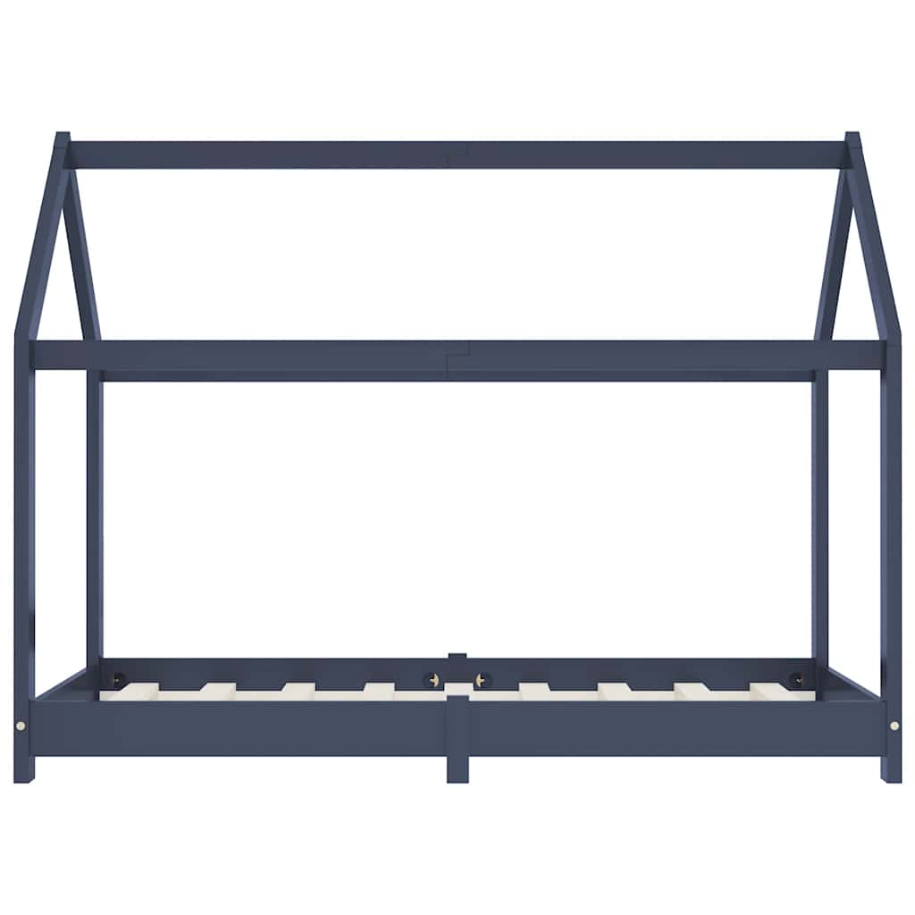 Cadre de lit d'enfant Gris Bois de pin massif 80x160 cm