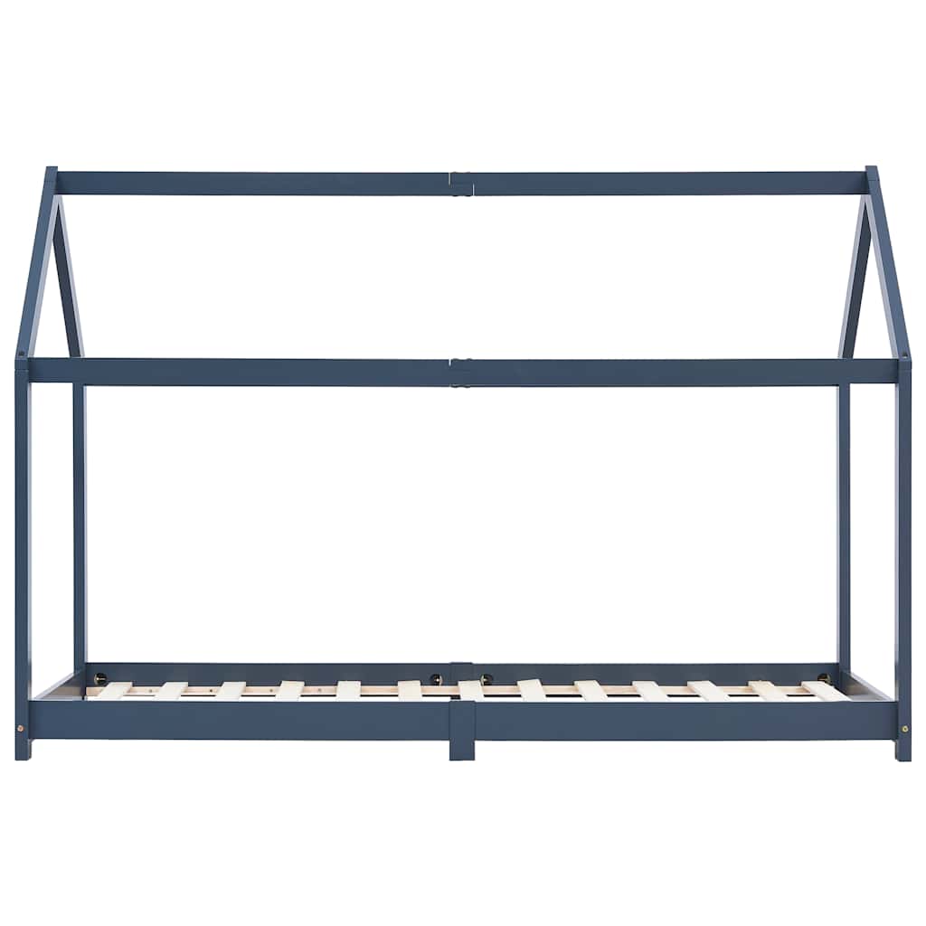 Cadre de lit d'enfant Gris Bois de pin massif 90 x 200 cm