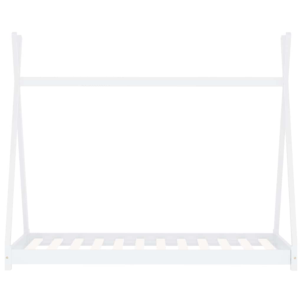 Cadre de lit d'enfant Blanc Bois de pin massif 80x160 cm