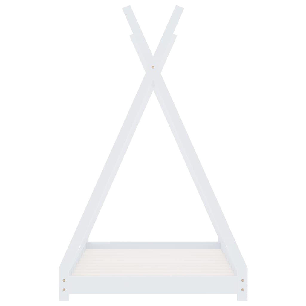 Cadre de lit d'enfant Blanc Bois de pin massif 80x160 cm