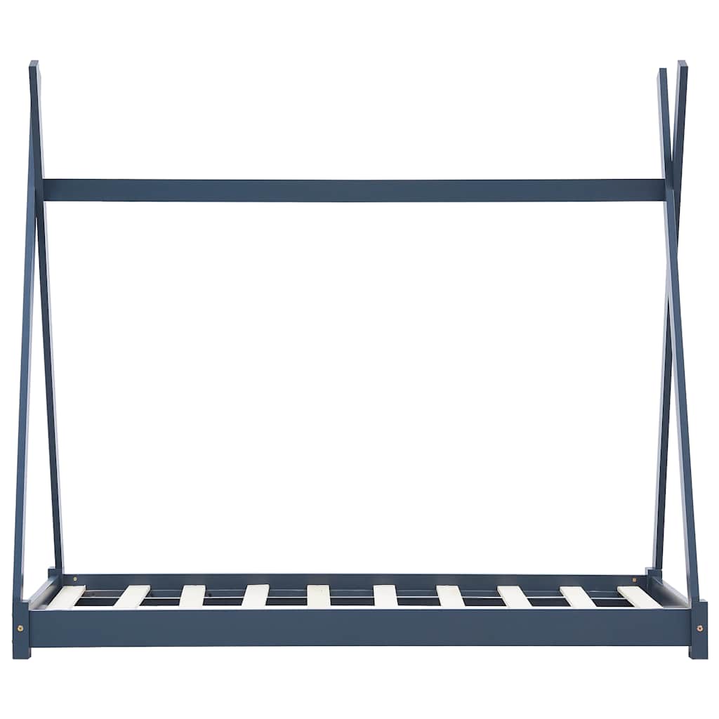 Cadre de lit d'enfant Gris Bois de pin massif 80x160 cm