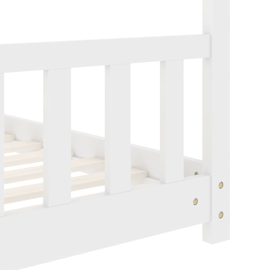 Cadre de lit d'enfant Blanc Bois de pin massif 80x160 cm