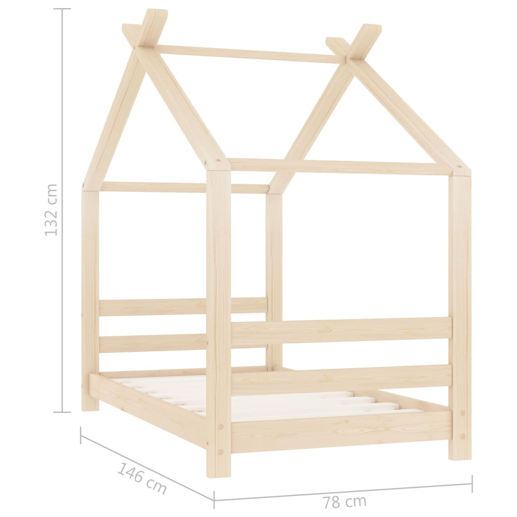 Cadre de lit d'enfant Bois de pin massif 70x140 cm