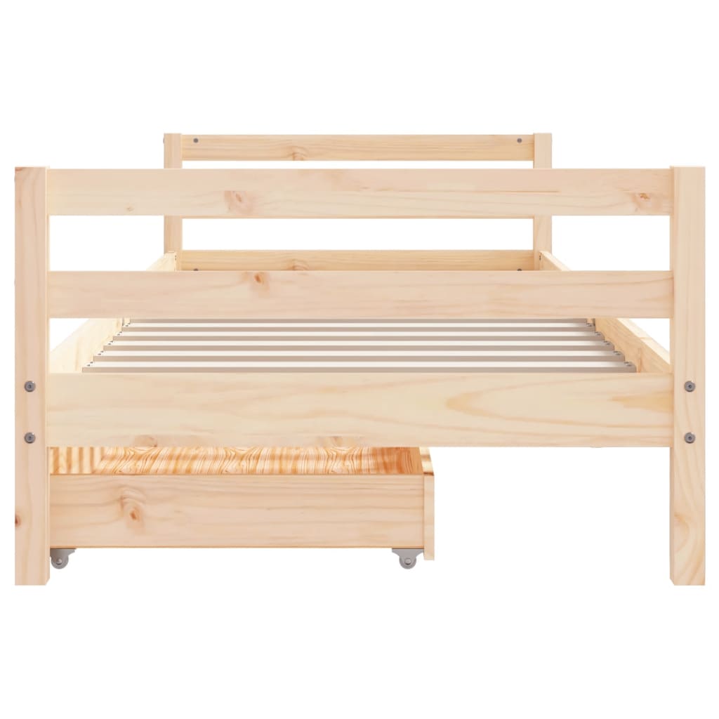 Cadre de lit d'enfants et tiroirs 90x190 cm bois de pin massif