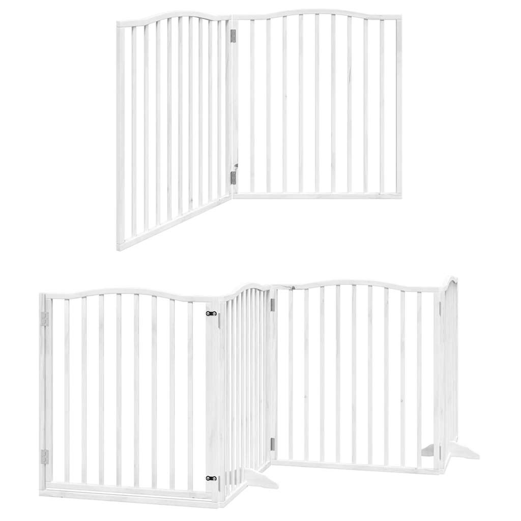 Barrière pour chien porte pliable 12 panneaux bois de peuplier