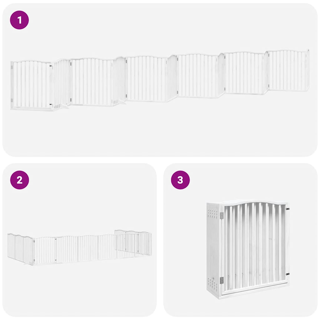 Barrière pour chien porte pliable 12 panneaux bois de peuplier