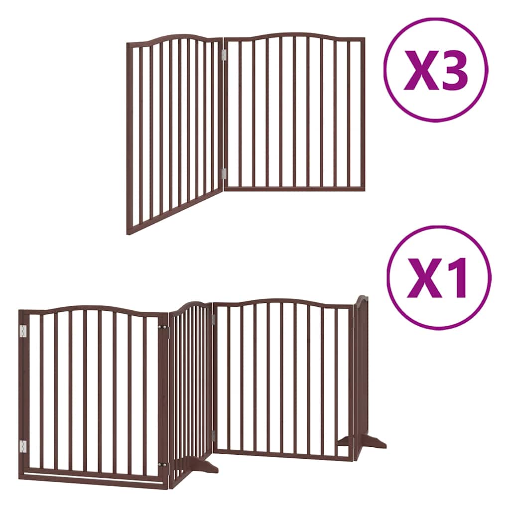 Barrière pour chien porte pliable 10 panneaux bois de peuplier
