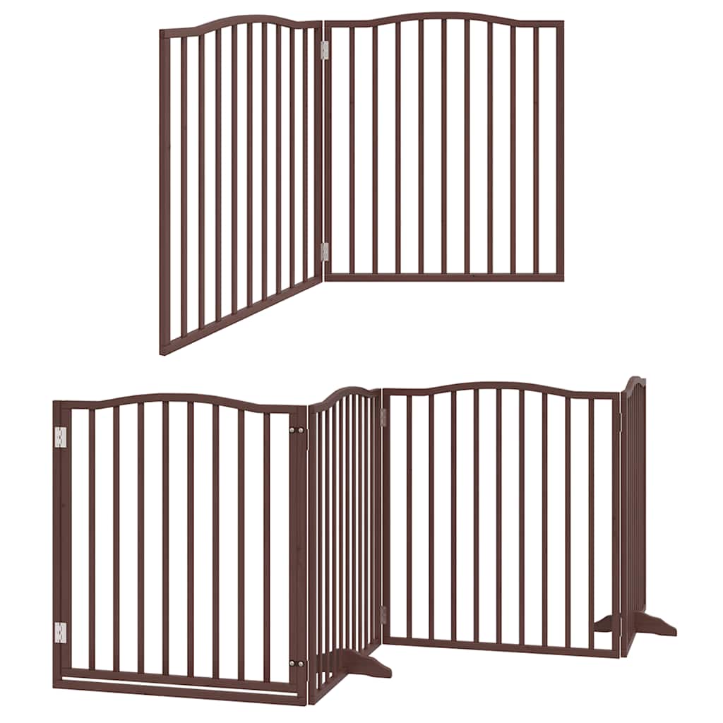 Barrière pour chien porte pliable 10 panneaux bois de peuplier