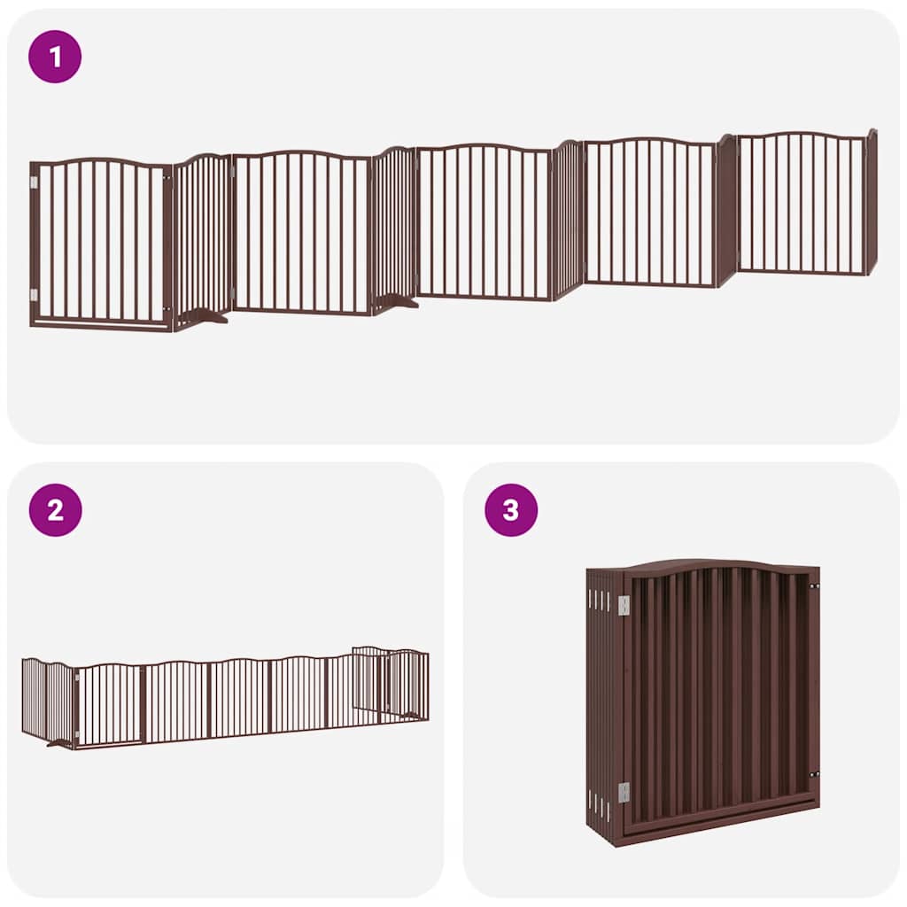 Barrière pour chien porte pliable 10 panneaux bois de peuplier