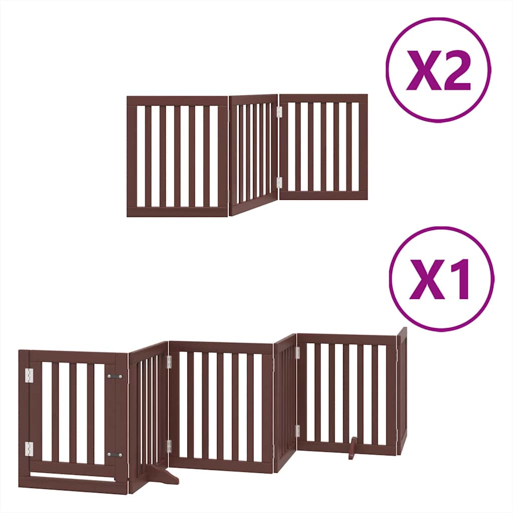 Barrière pour chien porte pliable 12 panneaux bois de peuplier