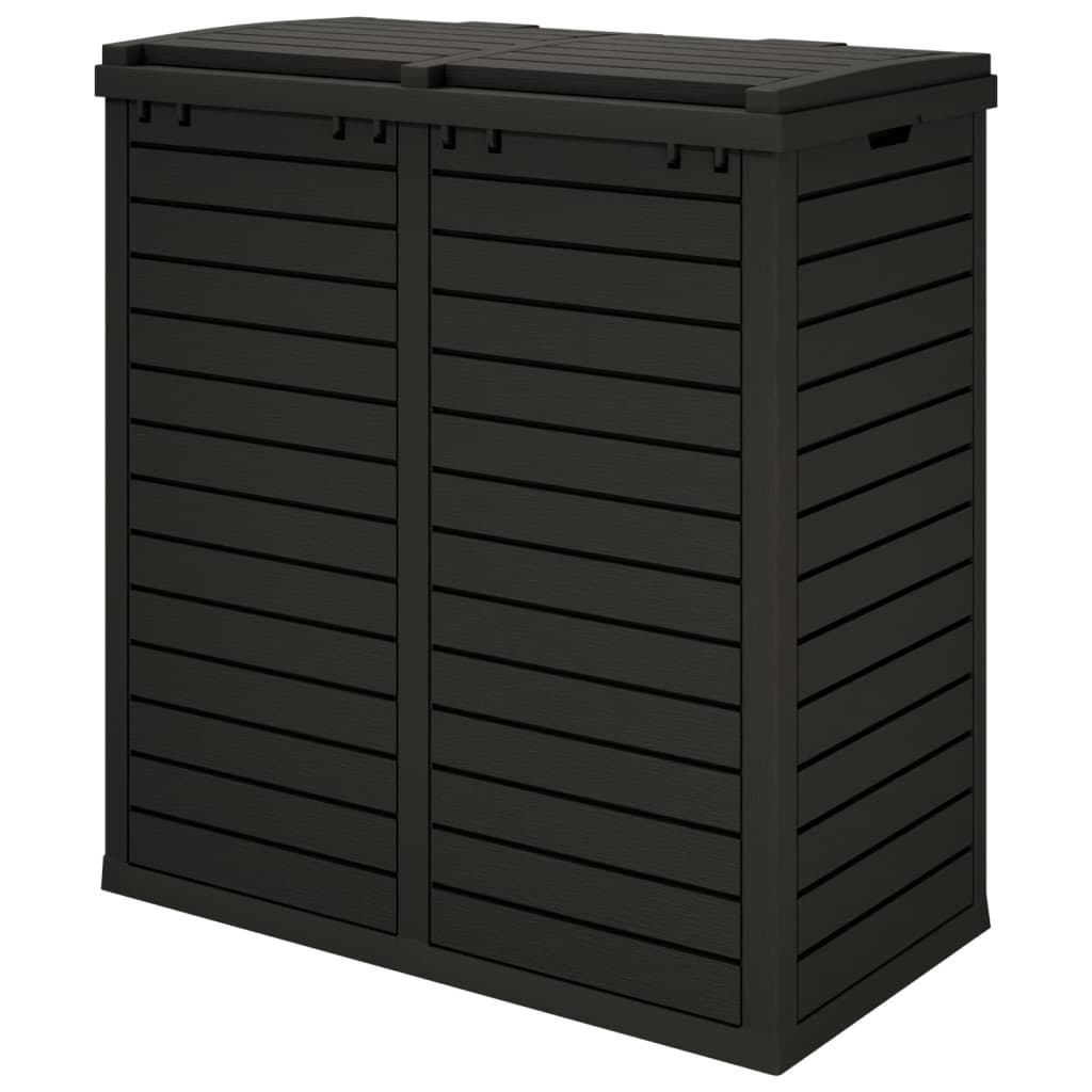 Poubelle d'extérieur noir 78x41x86 cm polypropylène
