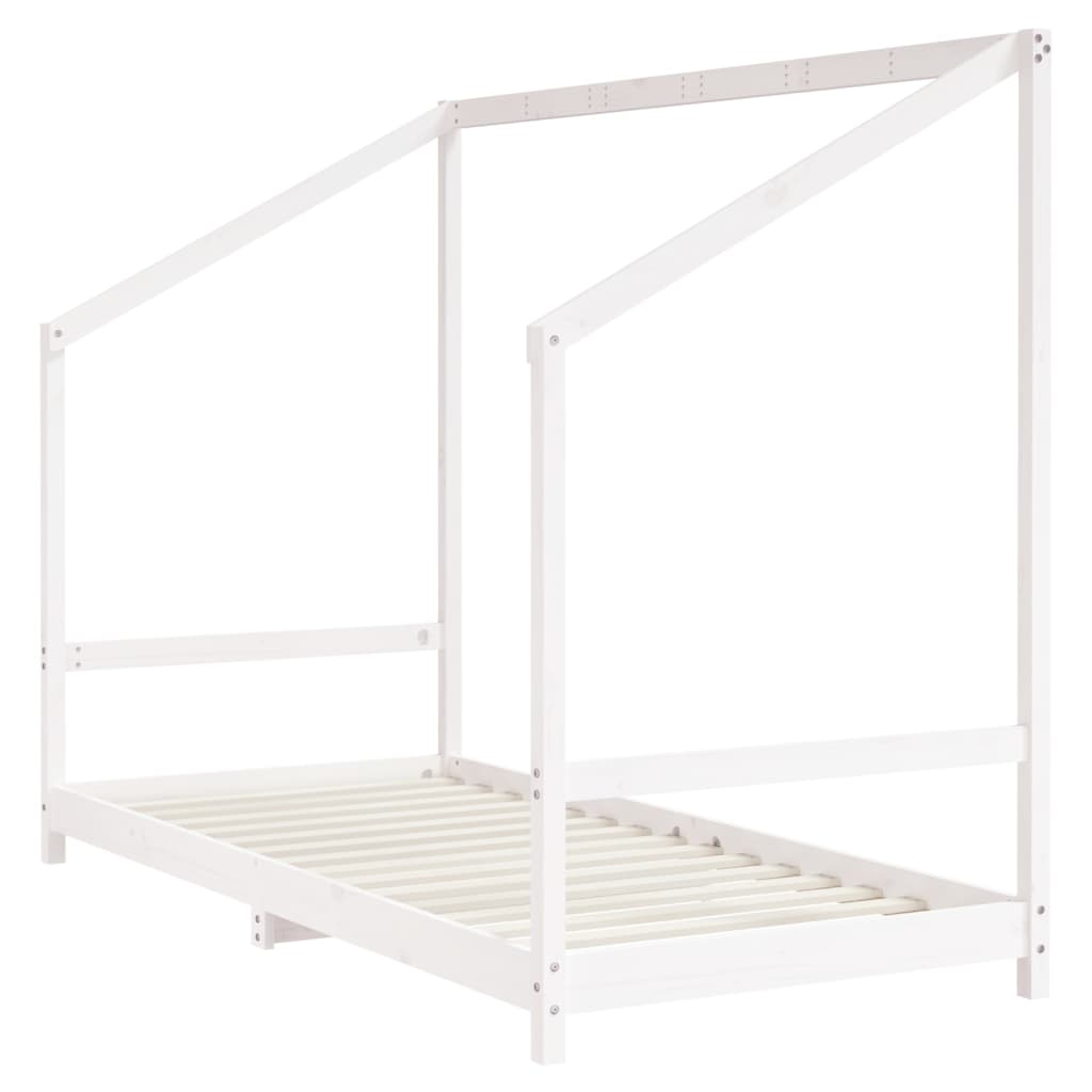 Cadre de lit d'enfant blanc 2x(90x190) cm bois de pin massif