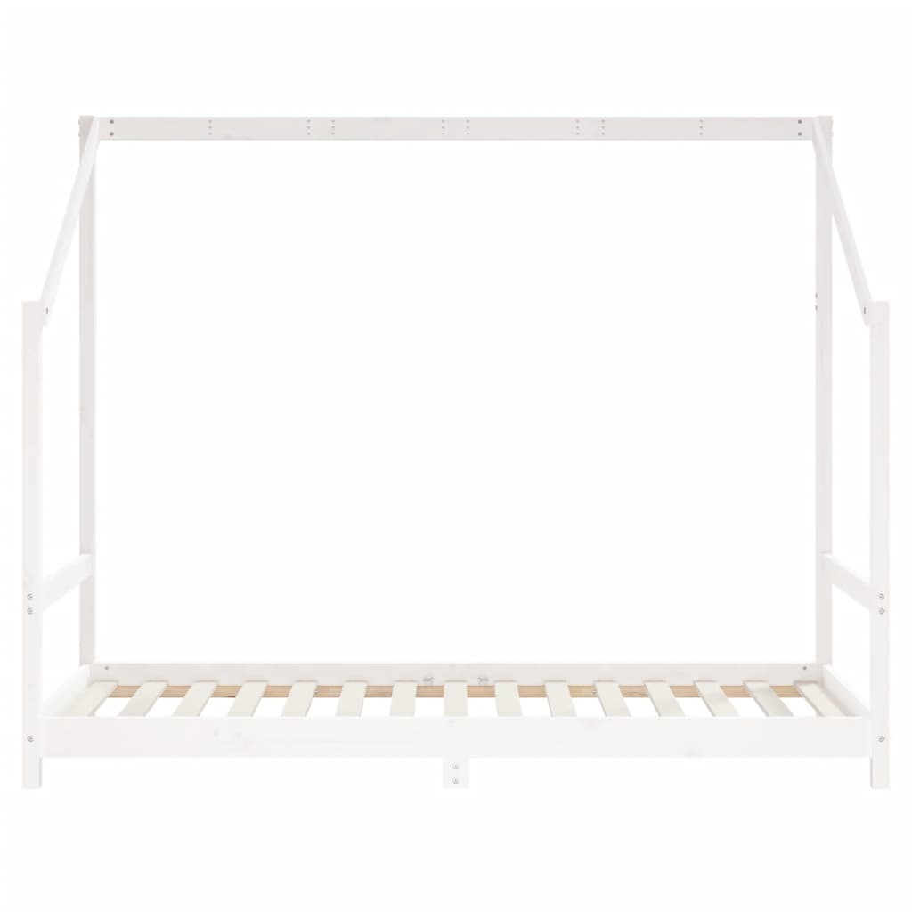 Cadre de lit d'enfant blanc 2x(90x190) cm bois de pin massif
