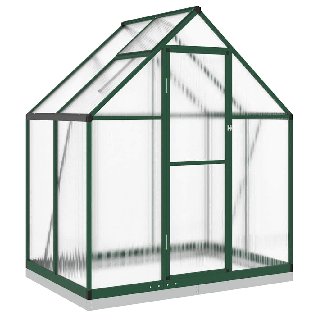 Serre avec cadre de base vert 169x114x202 cm aluminium