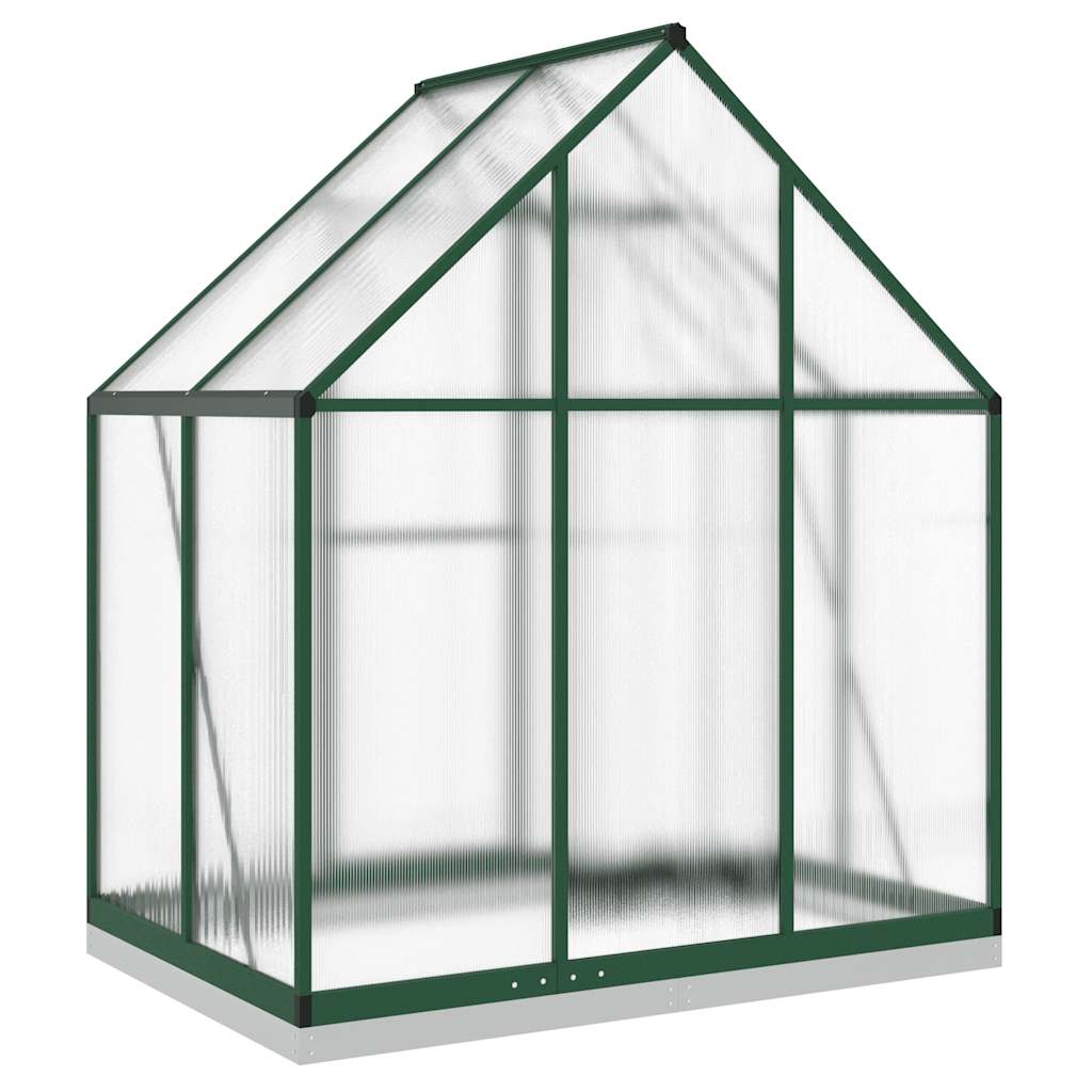 Serre avec cadre de base vert 169x114x202 cm aluminium