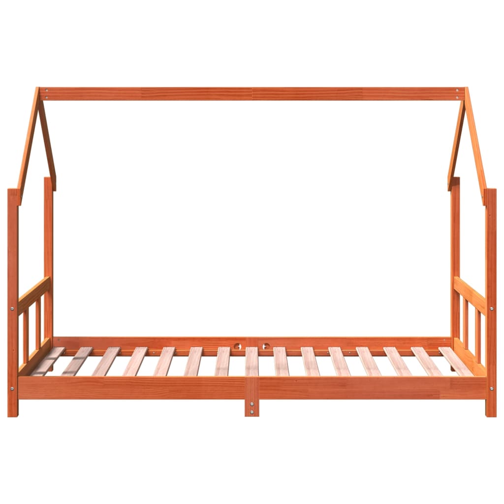 Cadre de lit d'enfants cire marron 90x190 cm bois de pin massif