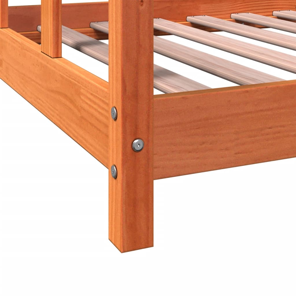 Cadre de lit d'enfants cire marron 90x190 cm bois de pin massif