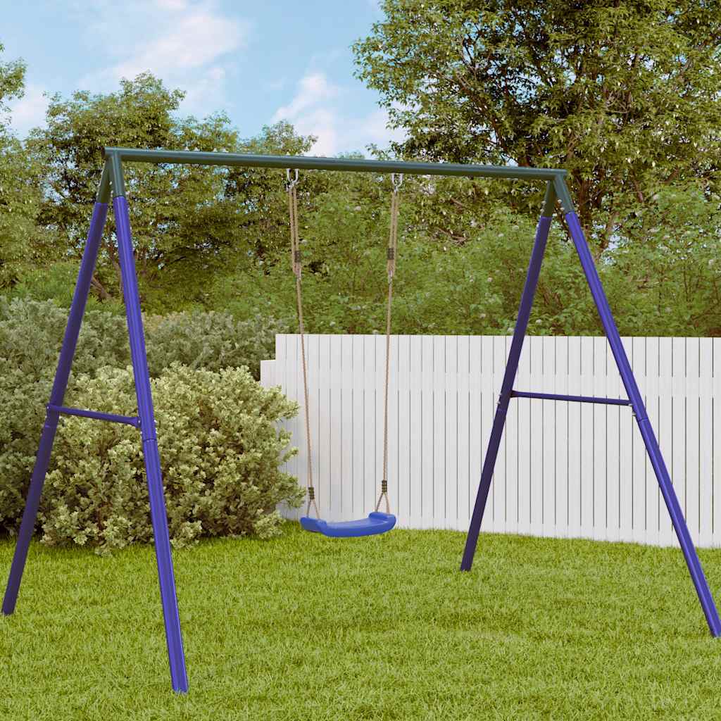 Balançoire d'extérieur d'enfants simple et corde réglable bleu