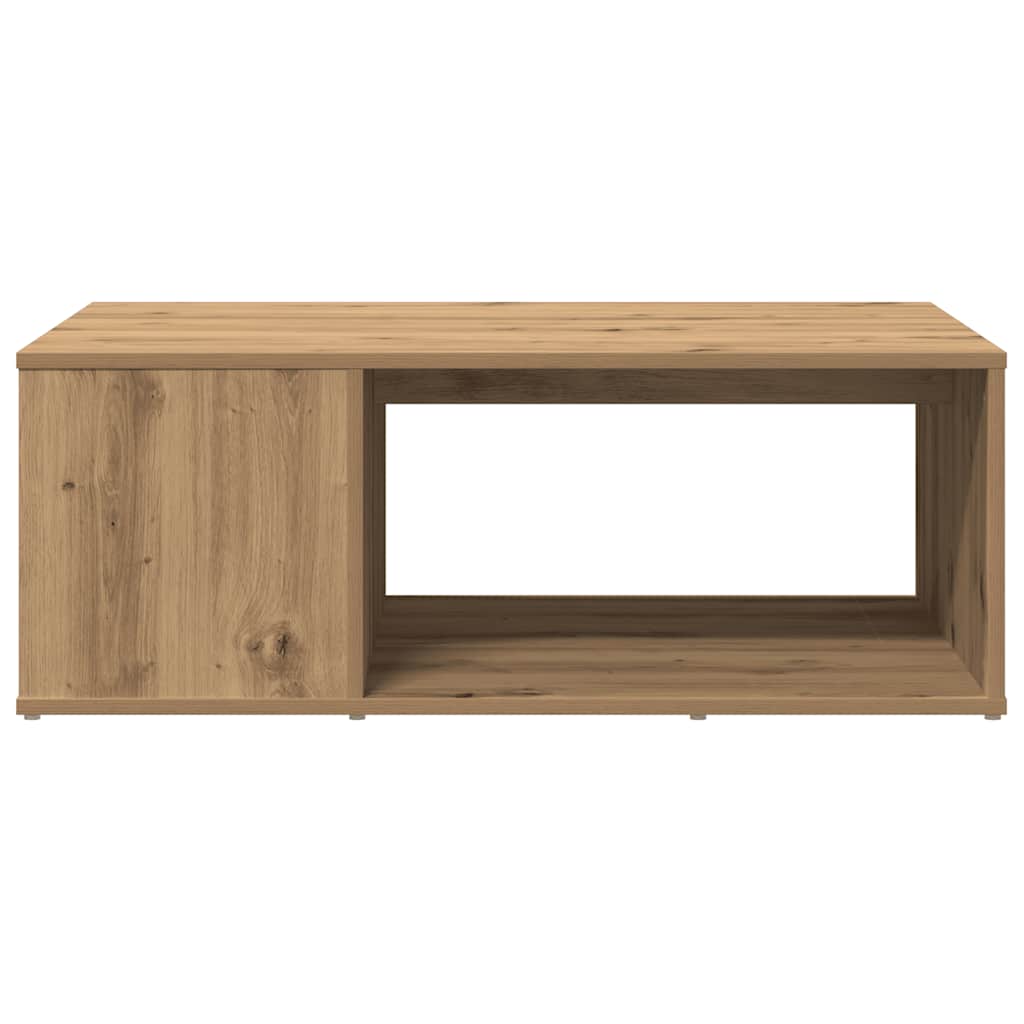 Table basse chêne artisanal 90x67x33 cm bois d'ingénierie