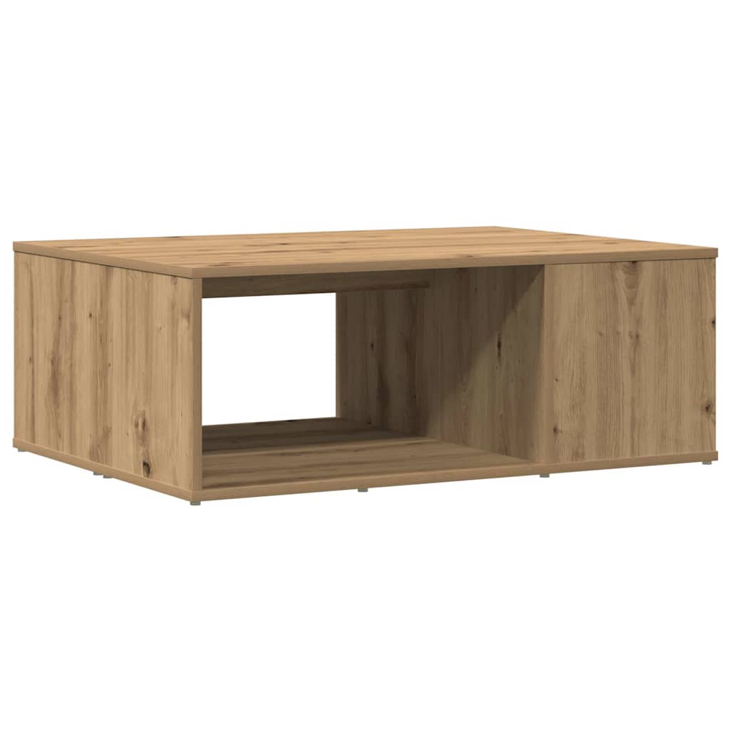 Table basse chêne artisanal 90x67x33 cm bois d'ingénierie