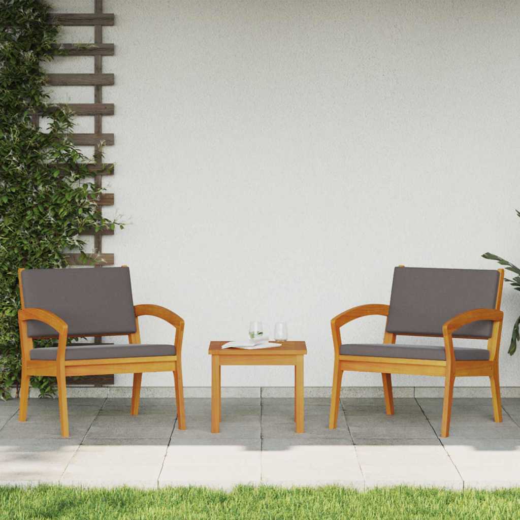 Chaise de jardin avec coussin 2 pcs Marron Bois d'acacia massif