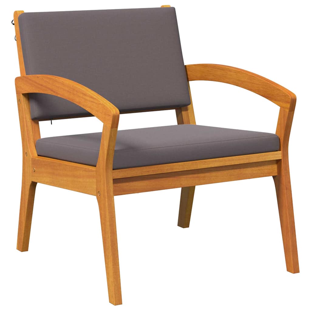 Chaise de jardin avec coussin 2 pcs Marron Bois d'acacia massif