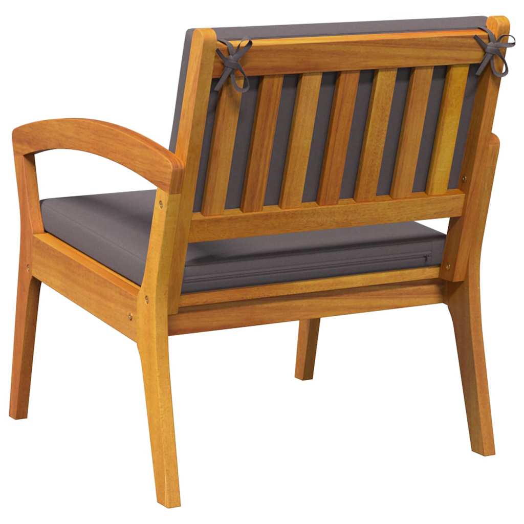 Chaise de jardin avec coussin 2 pcs Marron Bois d'acacia massif