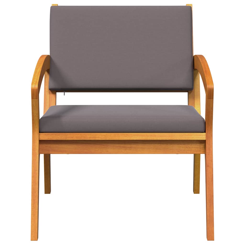 Chaise de jardin avec coussin 2 pcs Marron Bois d'acacia massif