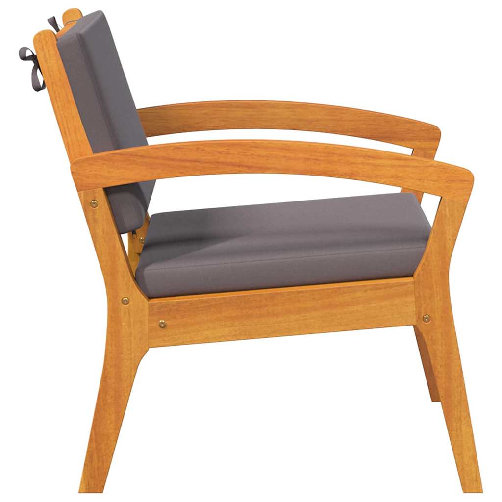 Chaise de jardin avec coussin 2 pcs Marron Bois d'acacia massif