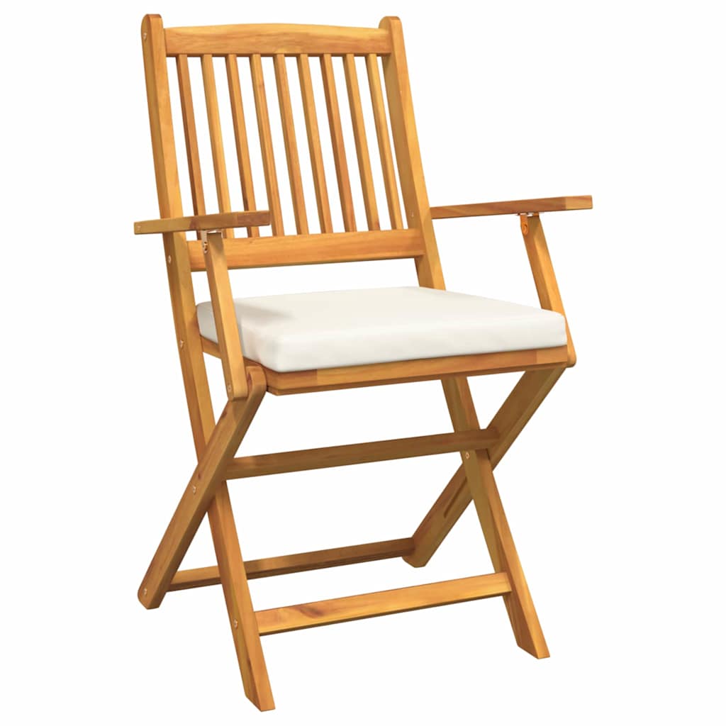 Chaise pliante avec coussin Pliant 2 pcs Blanc 49 x 57.5 x 92cm