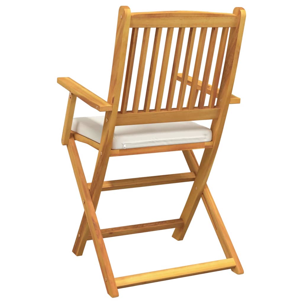 Chaise pliante avec coussin Pliant 2 pcs Blanc 49 x 57.5 x 92cm