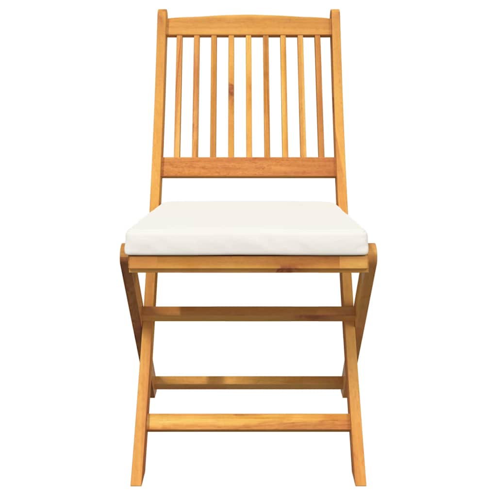 Chaise pliante avec coussin Pliant 2 pcs Blanc 49 x 57.5 x 92cm
