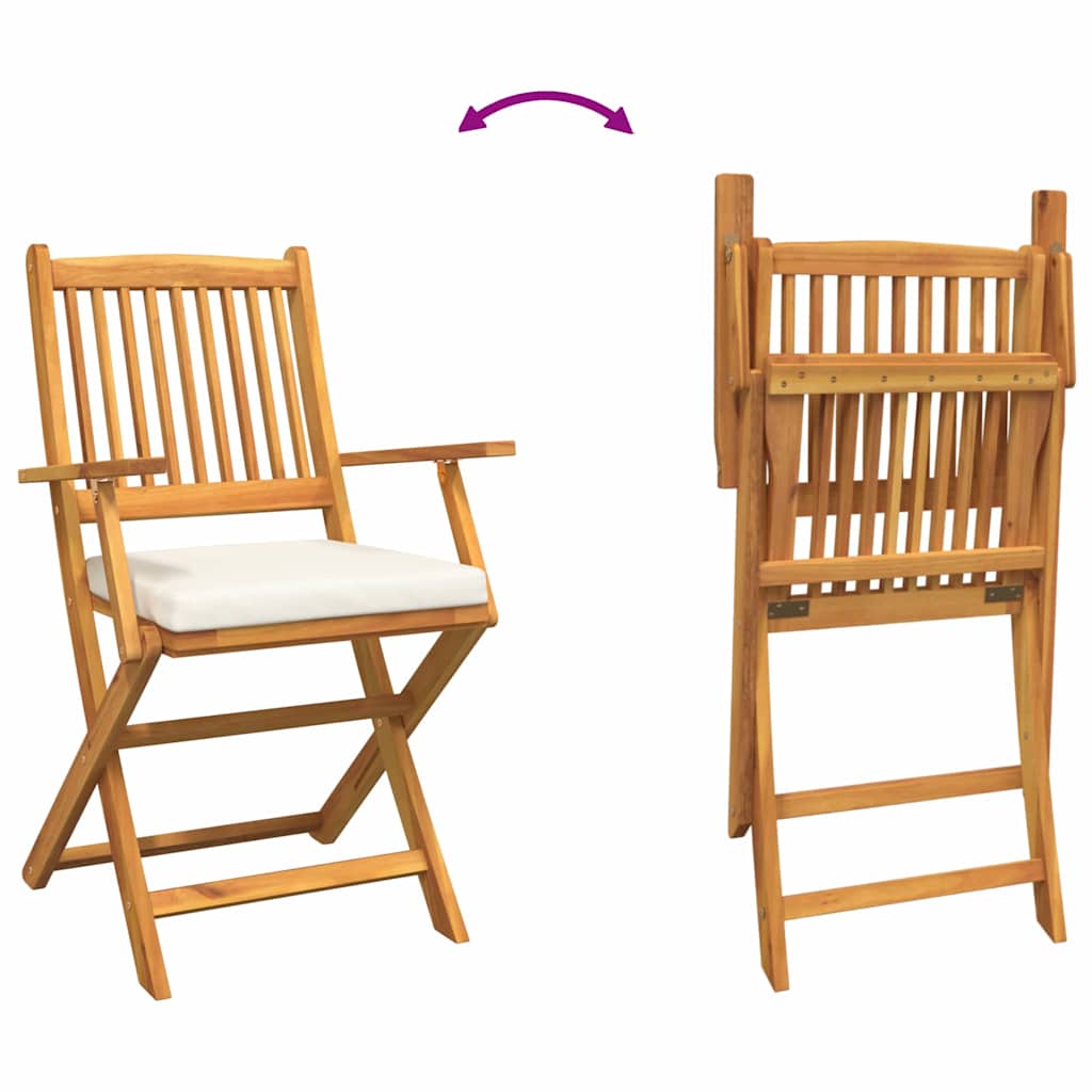 Chaise pliante avec coussin Pliant 2 pcs Blanc 49 x 57.5 x 92cm