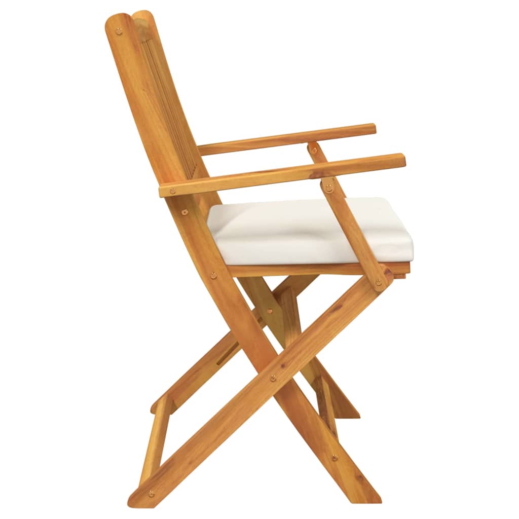 Chaise pliante avec coussin Pliant 2 pcs Blanc 49 x 57.5 x 92cm