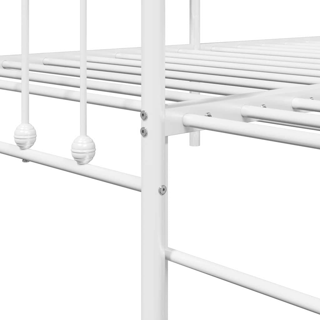 Cadre de lit de jour avec tête de lit Blanc 107 x 203 cm Acier